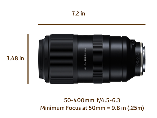 腾龙50-400mm f / 4.5-6.3 Di III VC VXD（型号A067）全画幅镜头